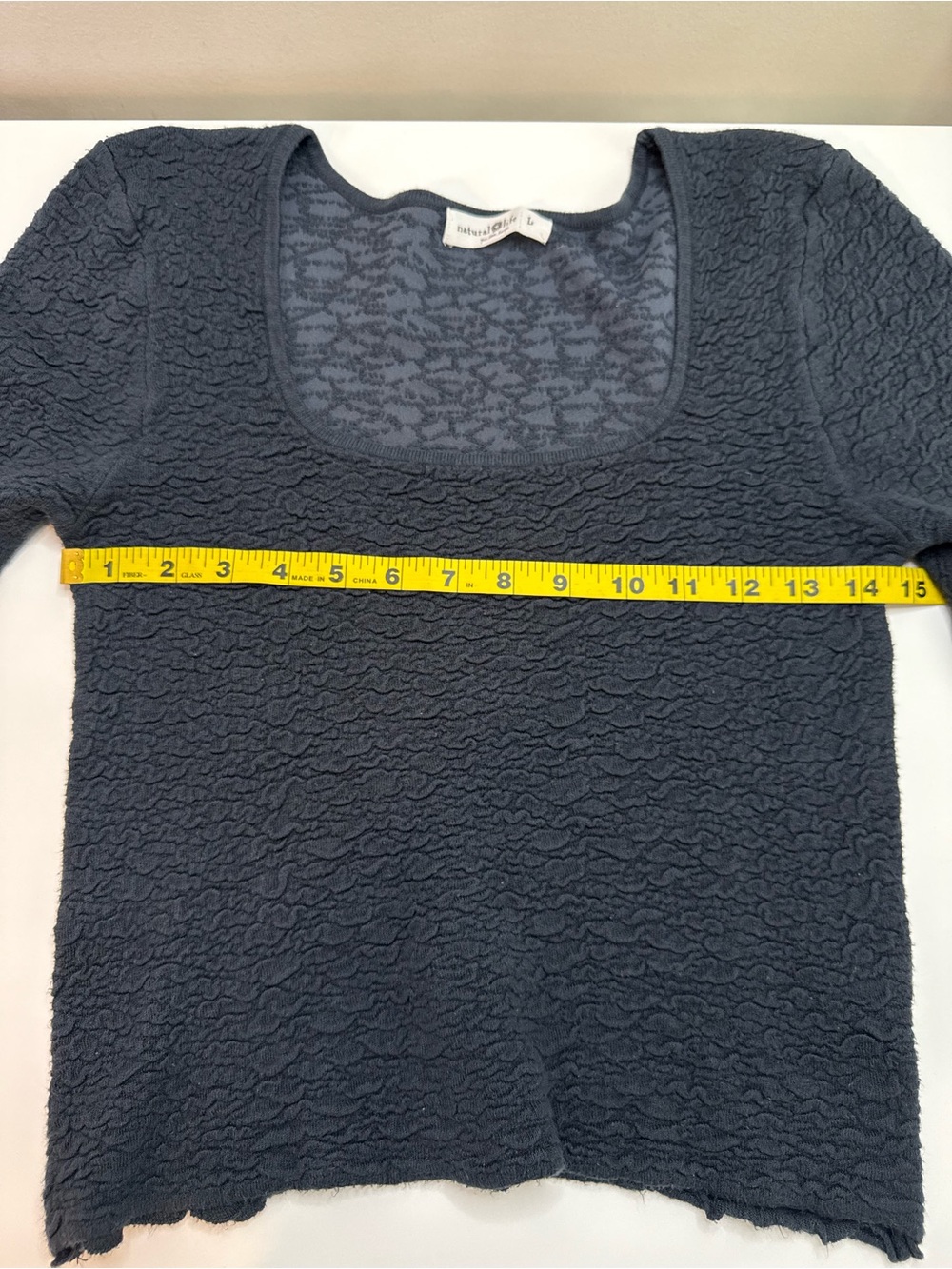 Natural Life | Textured Long Sleeve Top | Black |  Size Large - Picture 5 of 7